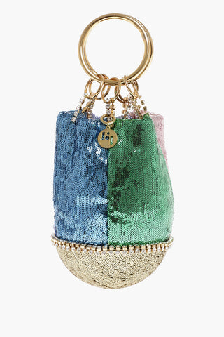 Sequined GHIZLAN Handbag with Rhinestone