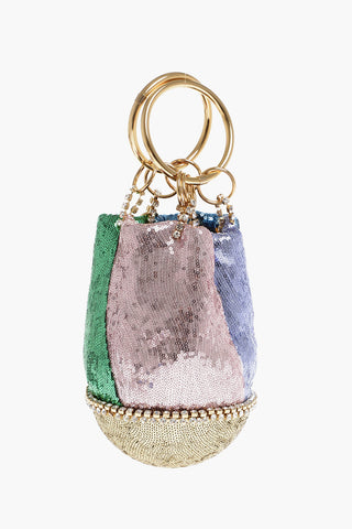 Sequined GHIZLAN Handbag with Rhinestone
