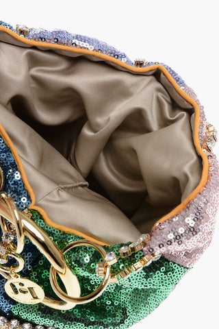 Sequined GHIZLAN Handbag with Rhinestone