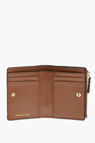 Textured Leather Wallet with Golden Logo