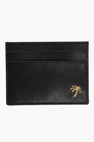 Leather Card Holder with Golden Detail