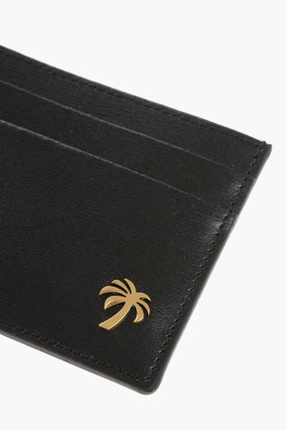 Leather Card Holder with Golden Detail