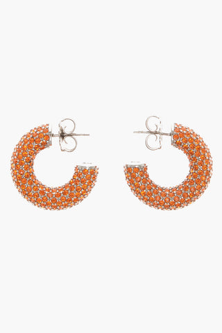 Silver CAMERON Hoop Earrings with Rhinestone Embellishment