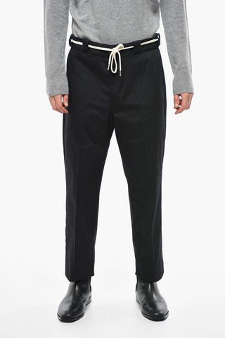 Cotton Twill Pants with Contrast Laces