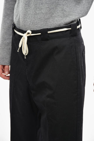 Cotton Twill Pants with Contrast Laces