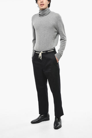 Cotton Twill Pants with Contrast Laces