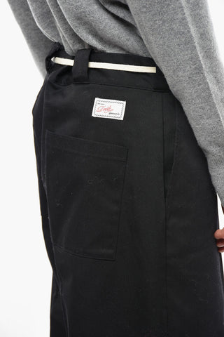 Cotton Twill Pants with Contrast Laces