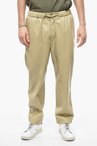Pantalone In Pelle Vegana Con Coulisse