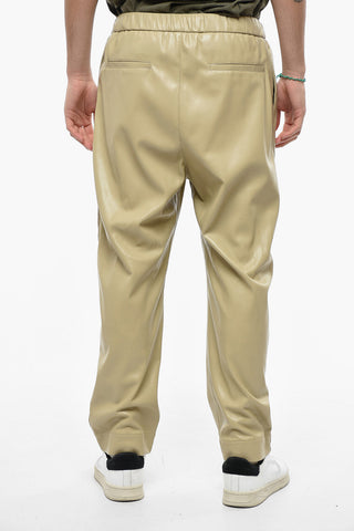 Pantalone In Pelle Vegana Con Coulisse