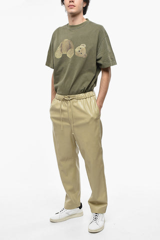 Pantalone In Pelle Vegana Con Coulisse