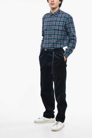 Drawstring Waist Corduroy Baggy Pants
