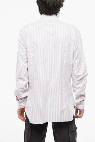Camicia in Caldo Cotone con Motivo a Righe