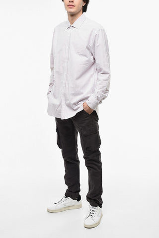 Warm Cotton Shirt with Striped Pattern
