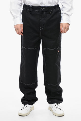 Logoed-Buttons Cotton Twill FLORALA Pants
