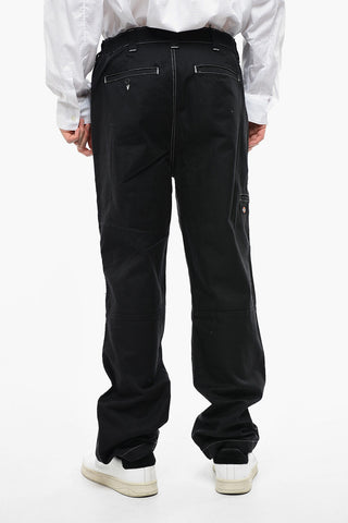 Logoed-Buttons Cotton Twill FLORALA Pants