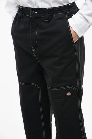 Logoed-Buttons Cotton Twill FLORALA Pants