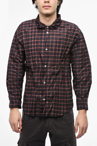 Check-patterned SHRUNK Shirt with Cracked Effect