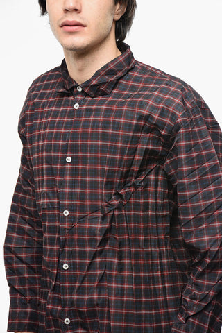 Check-patterned SHRUNK Shirt with Cracked Effect