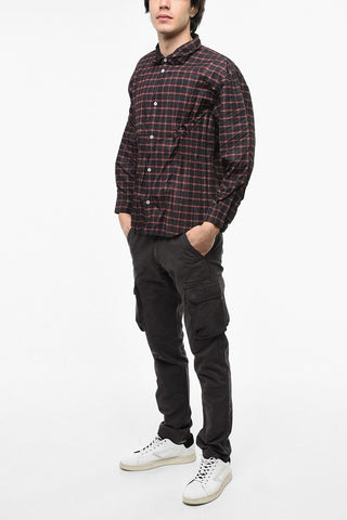 Check-patterned SHRUNK Shirt with Cracked Effect