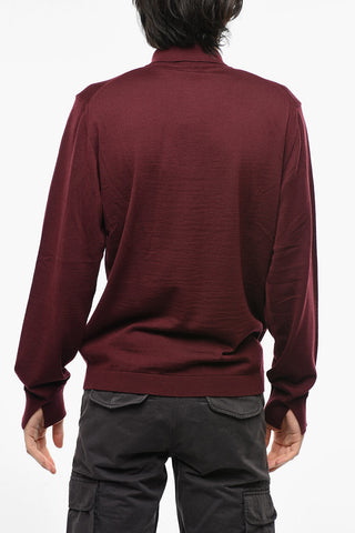 Ribbed Virgin Wool Polo Neck Sweater