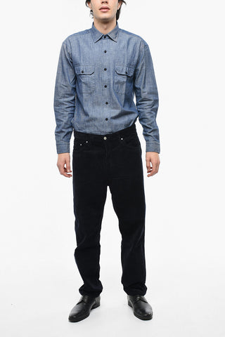 Pantaloni Casual in Velour a Coste 