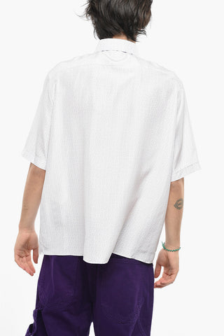 Camicia Monogram in Seta con Abbottonatura Nascosta