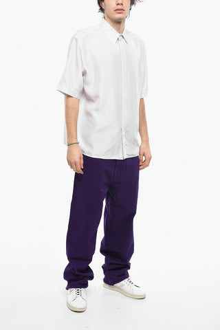 Camicia Monogram in Seta con Abbottonatura Nascosta