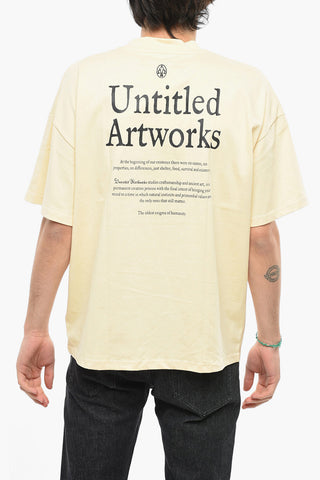 Contrast Print Cotton Crew-Neck  T-shirt