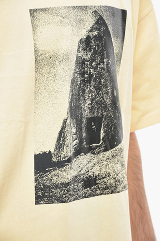 Contrast Print Cotton Crew-Neck  T-shirt