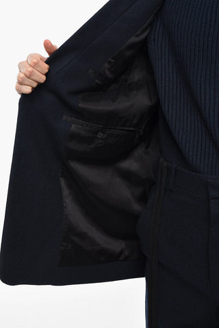 Single Breasted Wool Coat With Flap Pockets
