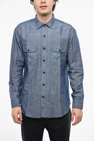 Poplin Cotton Shirt with Double Breast Pocket