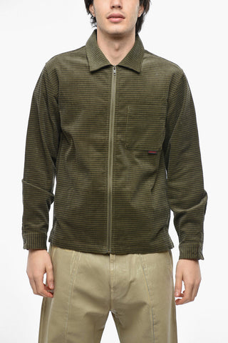Overshirt in Velour a Quadri con Taschino