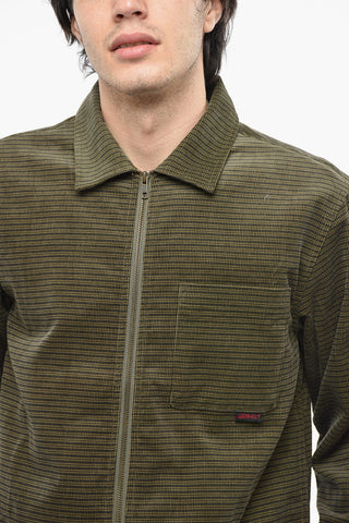 Overshirt in Velour a Quadri con Taschino
