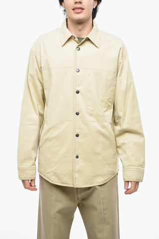 Logoed-Buttons Cotton Stretch S-DOVES Overshirt