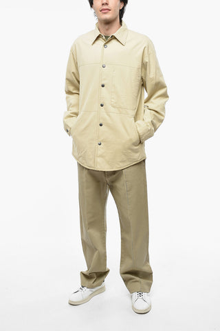 Logoed-Buttons Cotton Stretch S-DOVES Overshirt