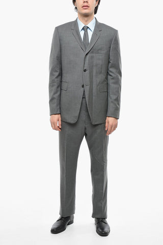 Single-breasted Twill Wool Suit