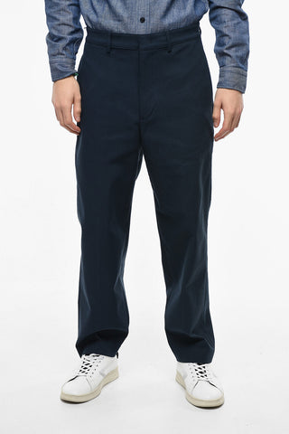 Baggy Fit Twill Pants with Belt Loops
