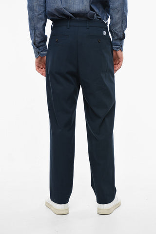 Baggy Fit Twill Pants with Belt Loops