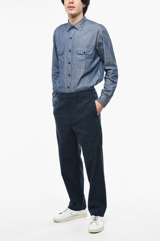 Baggy Fit Twill Pants with Belt Loops
