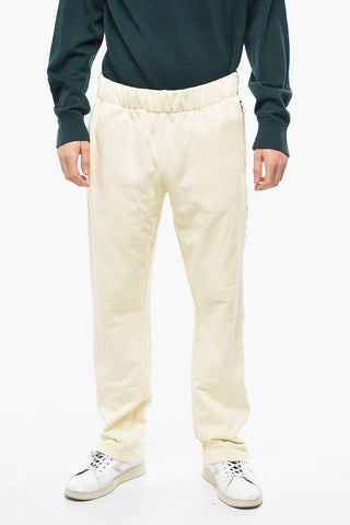 Brushed Cotton Joggers with Side Embroideries