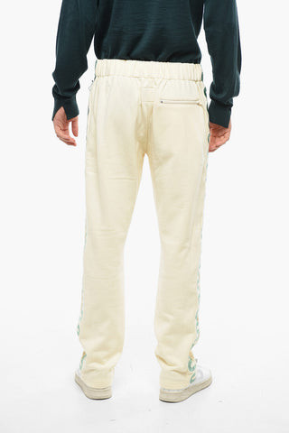 Brushed Cotton Joggers with Side Embroideries
