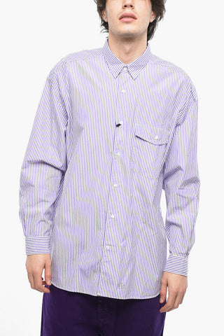 Camicia a Righe Awning con Collo Italiano