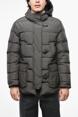 Flap Pockets Hooded Padded Jacket