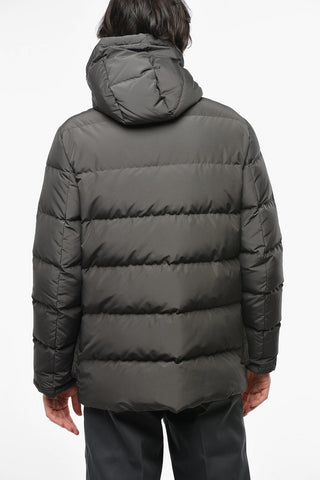 Flap Pockets Hooded Padded Jacket