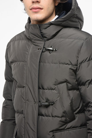 Flap Pockets Hooded Padded Jacket