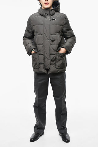 Flap Pockets Hooded Padded Jacket