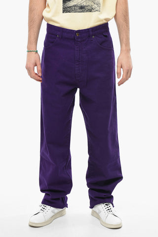 Solid Color JOHN Jeans with Frayed Hem 23cm