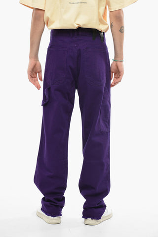 Solid Color JOHN Jeans with Frayed Hem 23cm