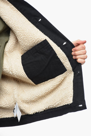 Giubbotto in Canvas con Fodera Eco-Shearling