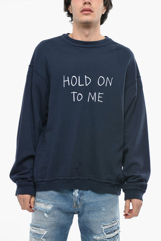 Brushed Cotton Sweatshirt with Dropped Shoulders